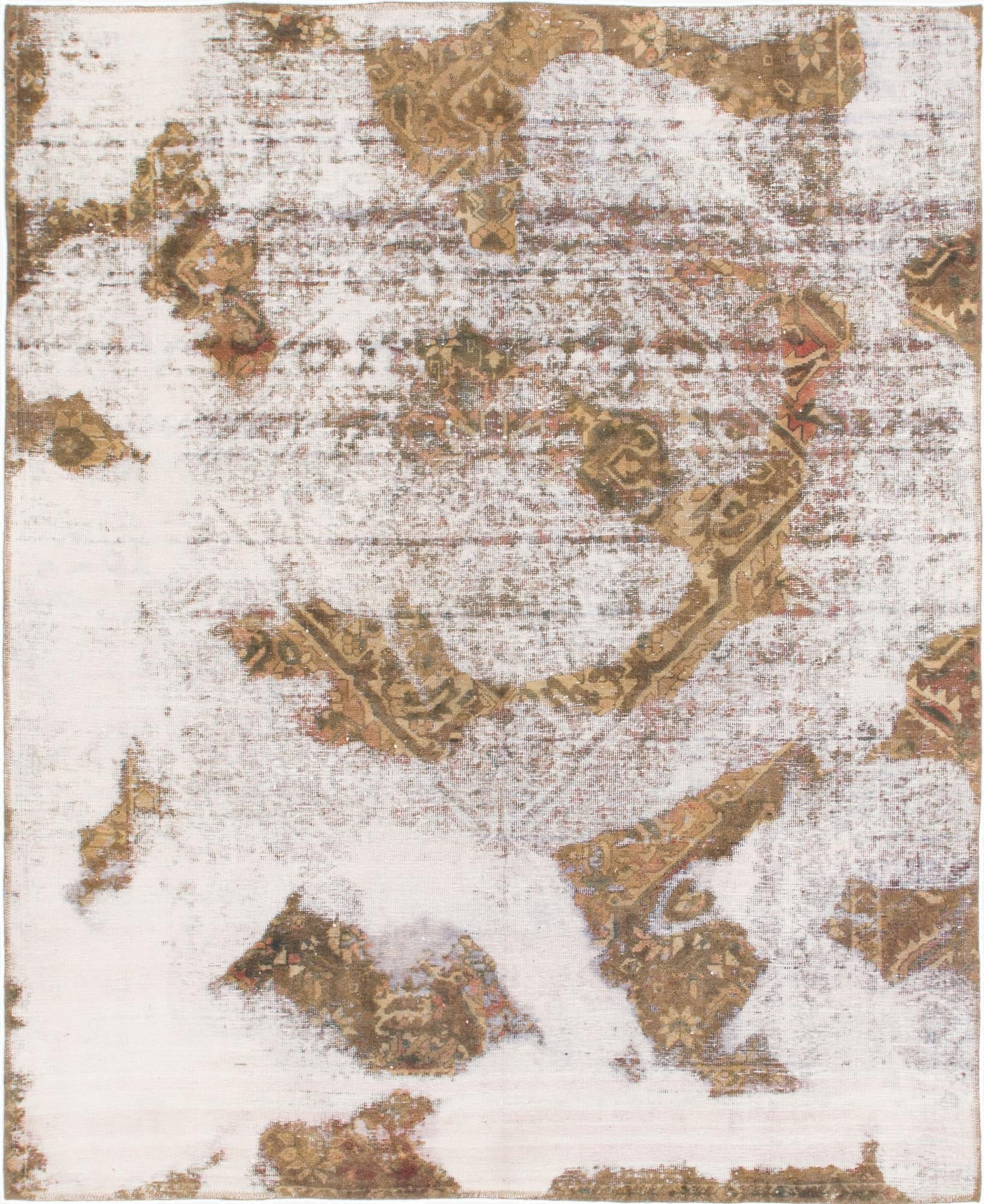  6' 6 x 7' 10  Hand Knotted Ultra Vintage Persian Wool Rug