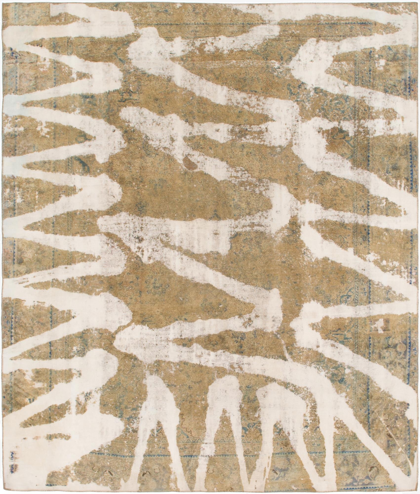  9' x 10' 9  Hand Knotted Ultra Vintage Persian Wool Rug