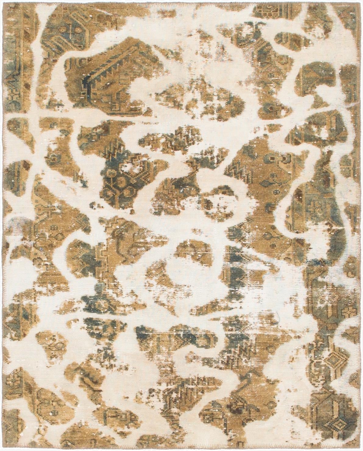  3' 5 x 4' 4  Hand Knotted Ultra Vintage Persian Wool Rug