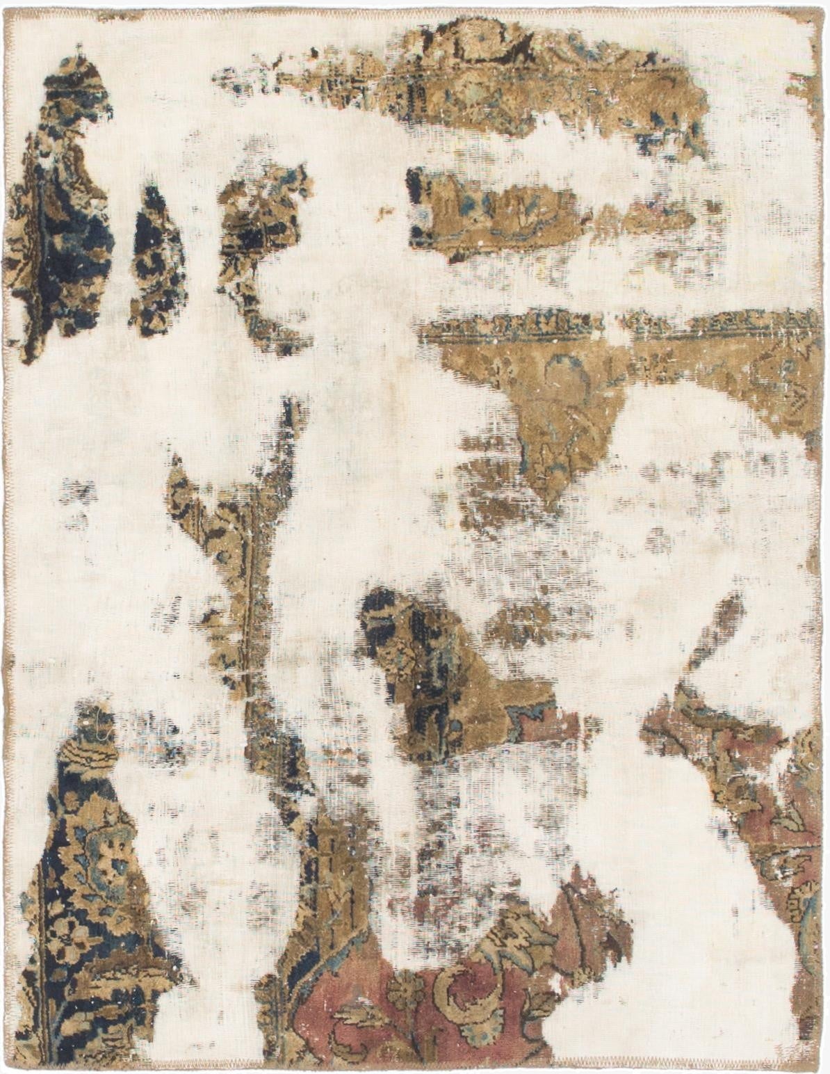  3' 5 x 4' 5  Hand Knotted Ultra Vintage Persian Wool Rug