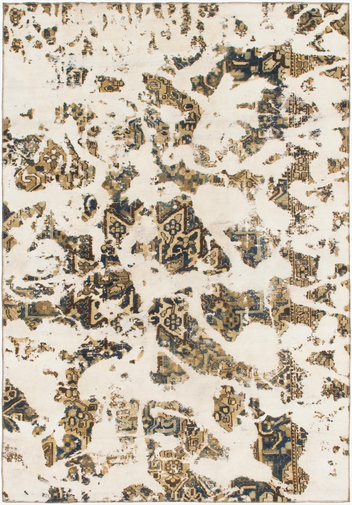  7' 4 x 10' 6  Hand Knotted Ultra Vintage Persian Wool Rug