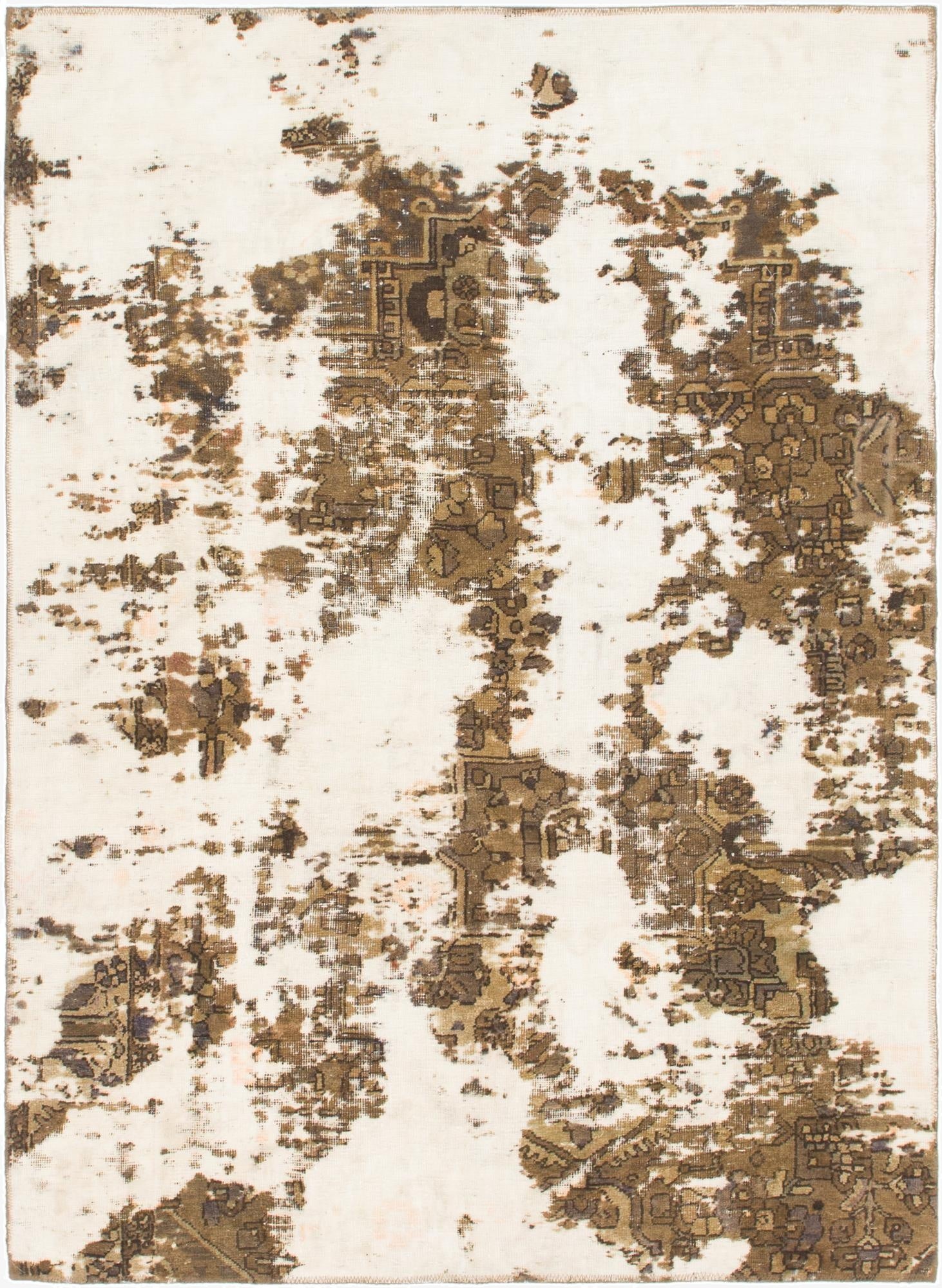  5' 2 x 7' 4  Hand Knotted Ultra Vintage Persian Wool Rug