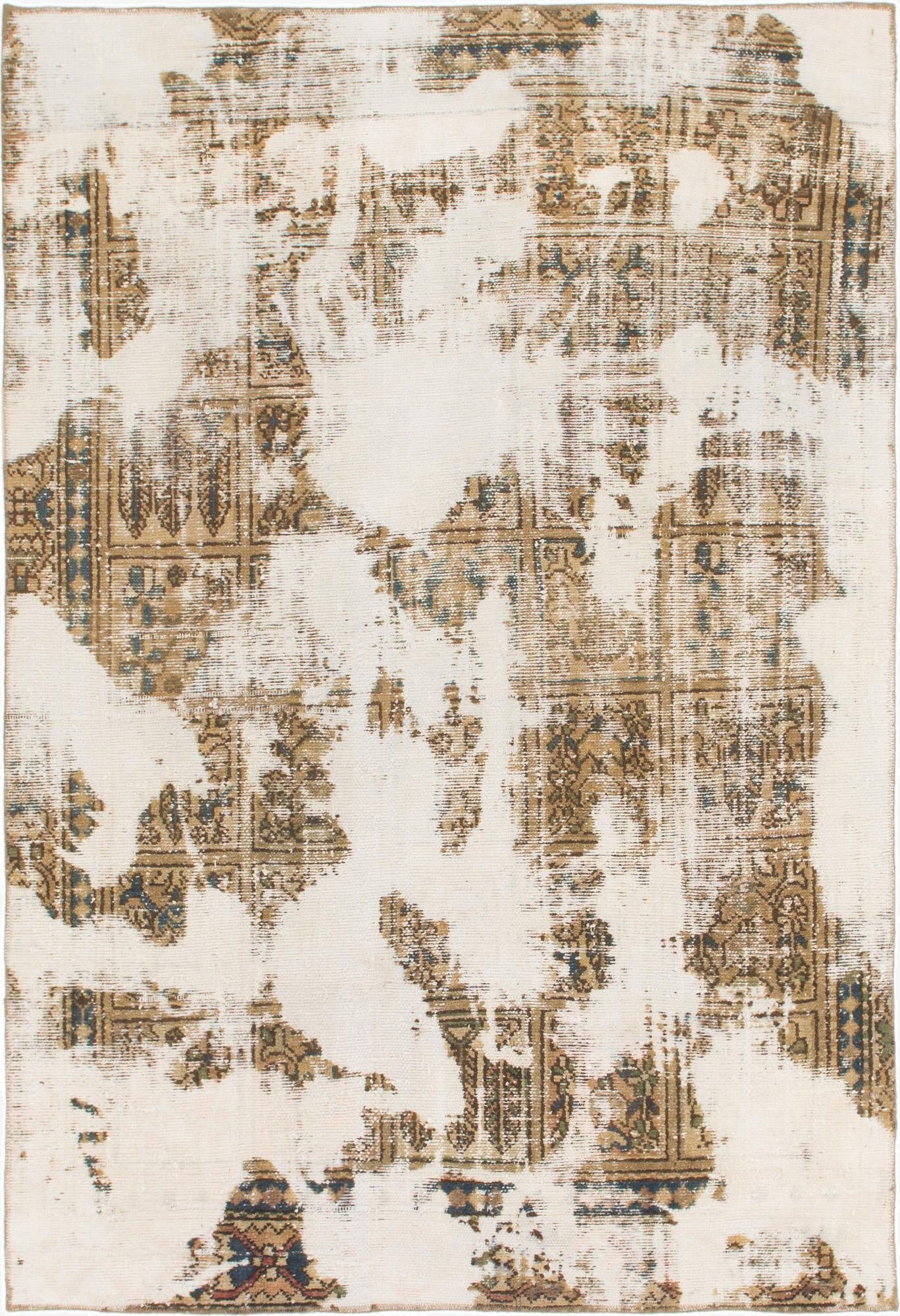  5' 10 x 8' 6  Hand Knotted Ultra Vintage Persian Wool Rug