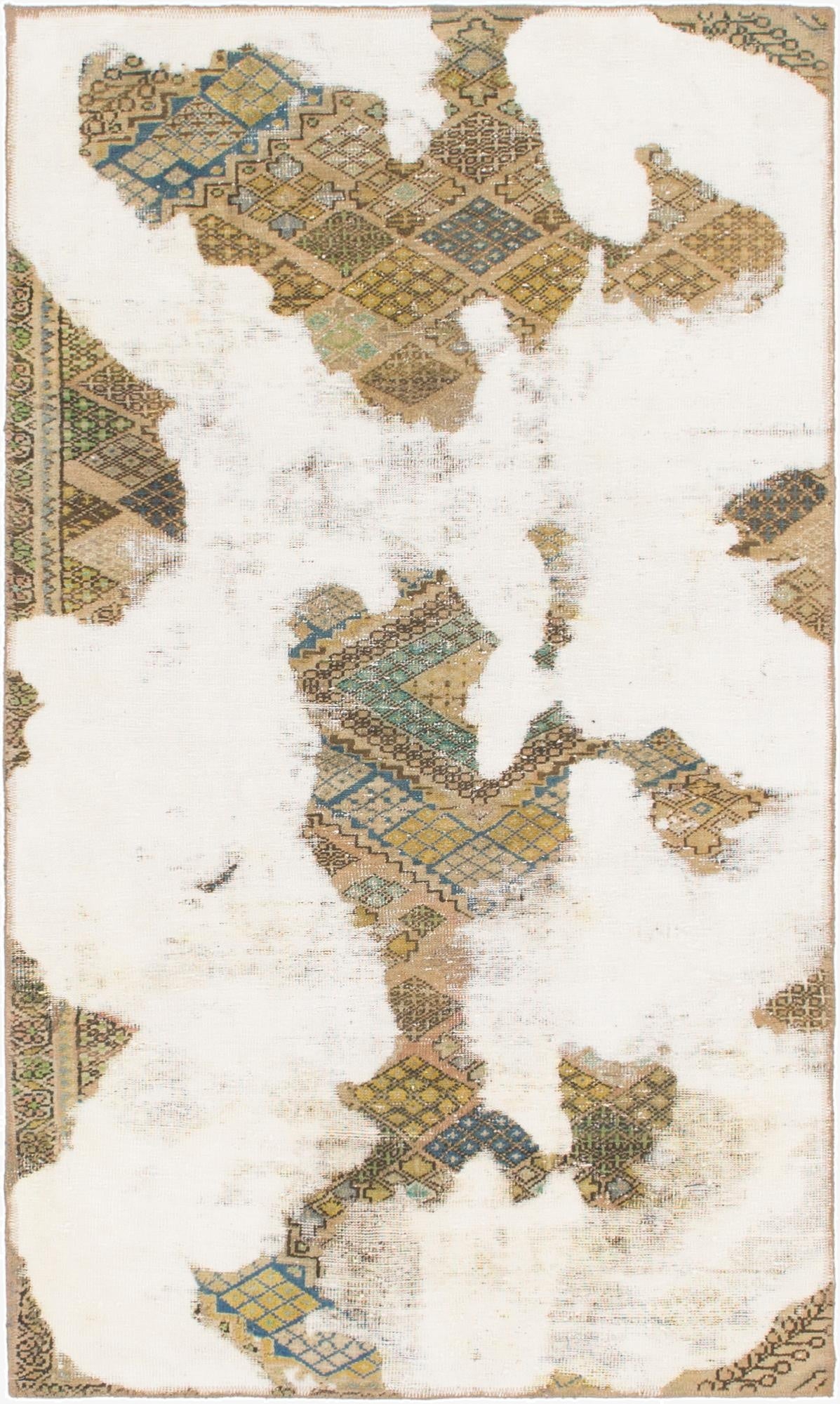  3' 7 x 6'  Hand Knotted Ultra Vintage Persian Wool Rug