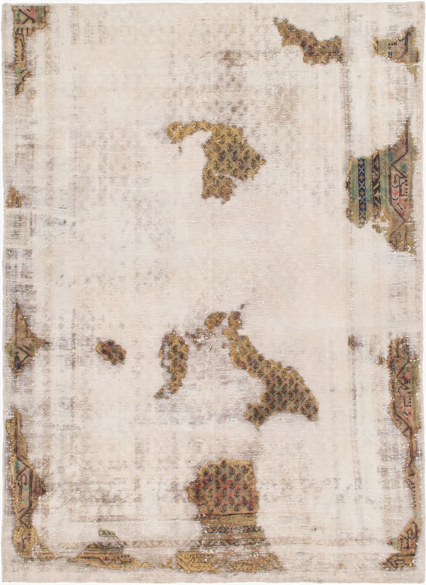  6' 2 x 8' 5  Hand Knotted Ultra Vintage Persian Wool Rug