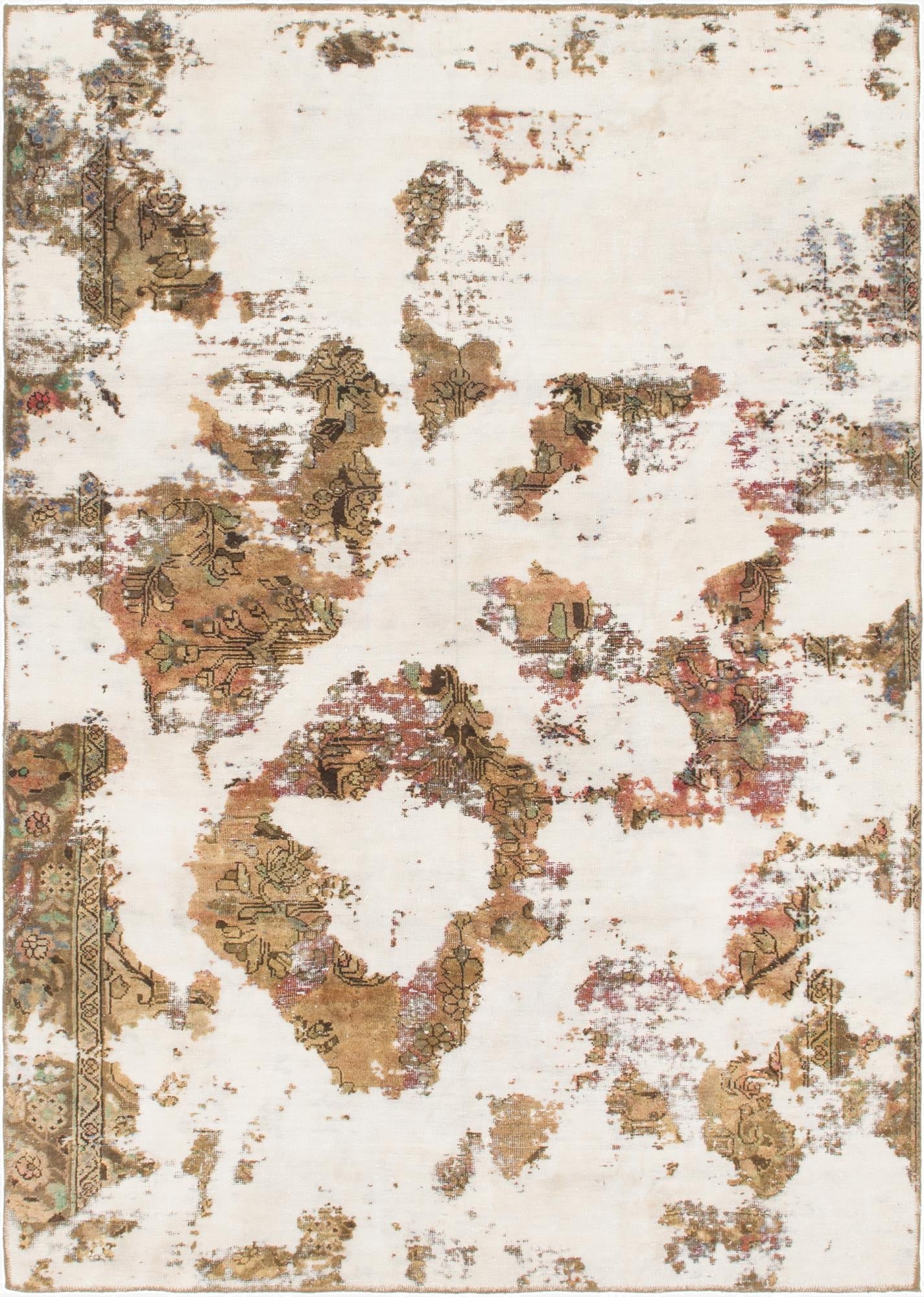  6' 2 x 8' 7  Hand Knotted Ultra Vintage Persian Wool Rug