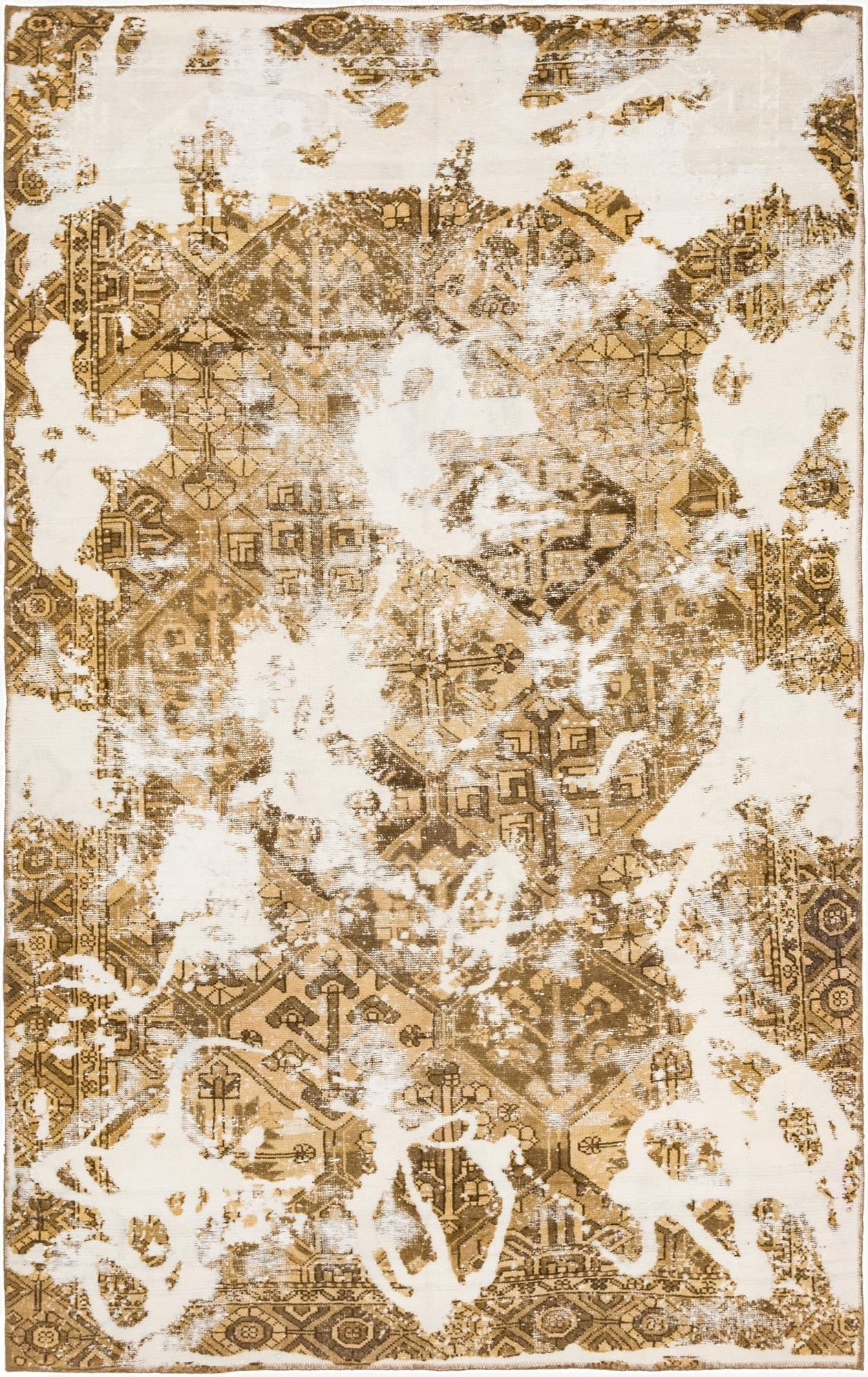  6' 2 x 9' 10  Hand Knotted Ultra Vintage Persian Wool Rug