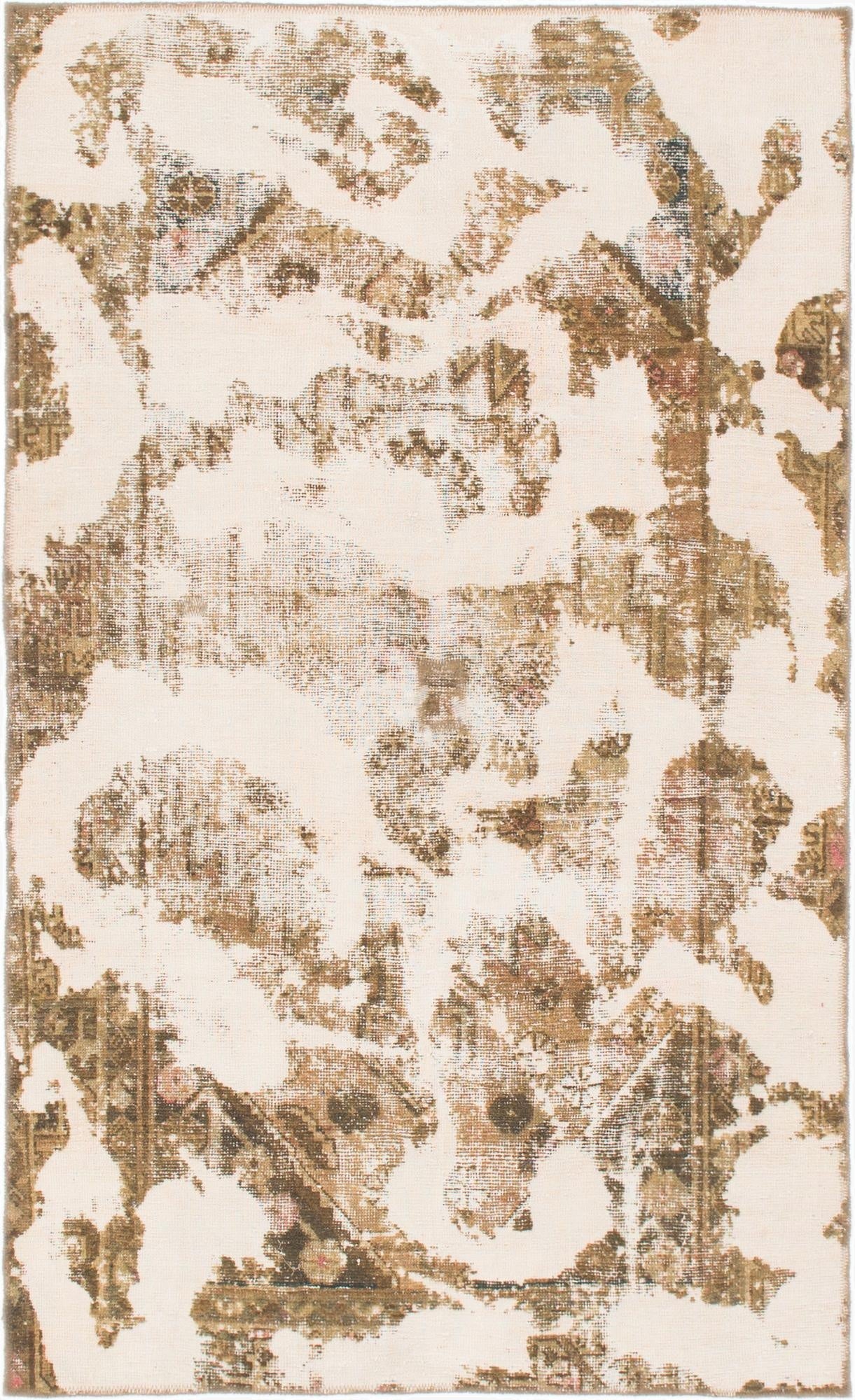  4' x 6' 9  Hand Knotted Ultra Vintage Persian Wool Rug