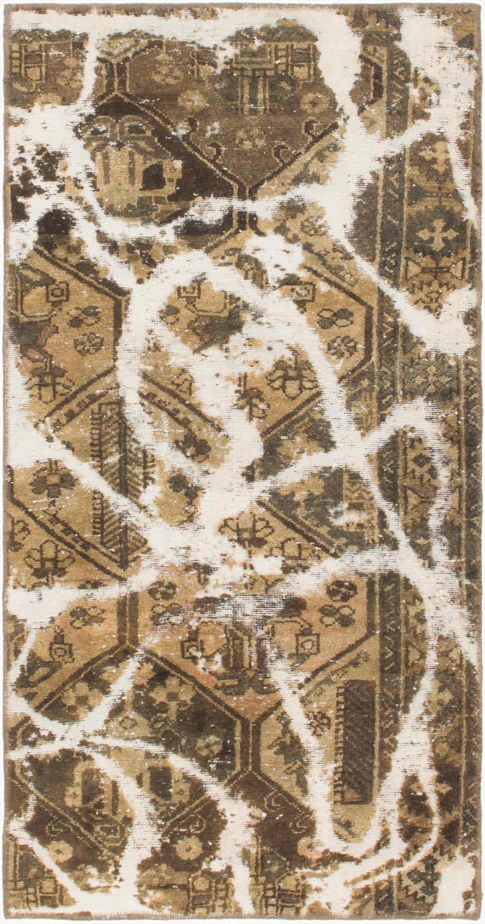  2' 9 x 5' 5  Hand Knotted Ultra Vintage Persian Wool Rug