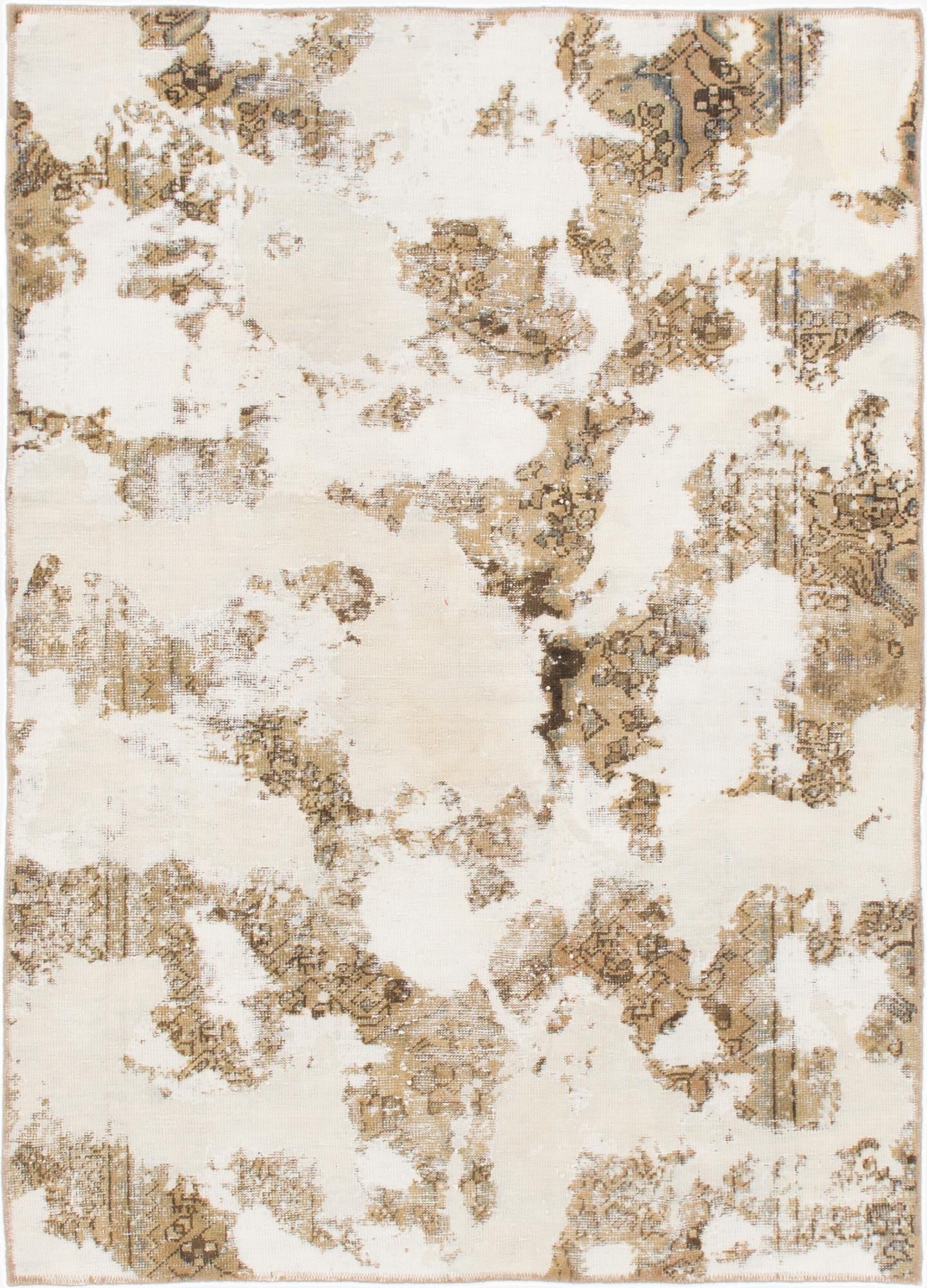  4' 8 x 6' 5  Hand Knotted Ultra Vintage Persian Wool Rug