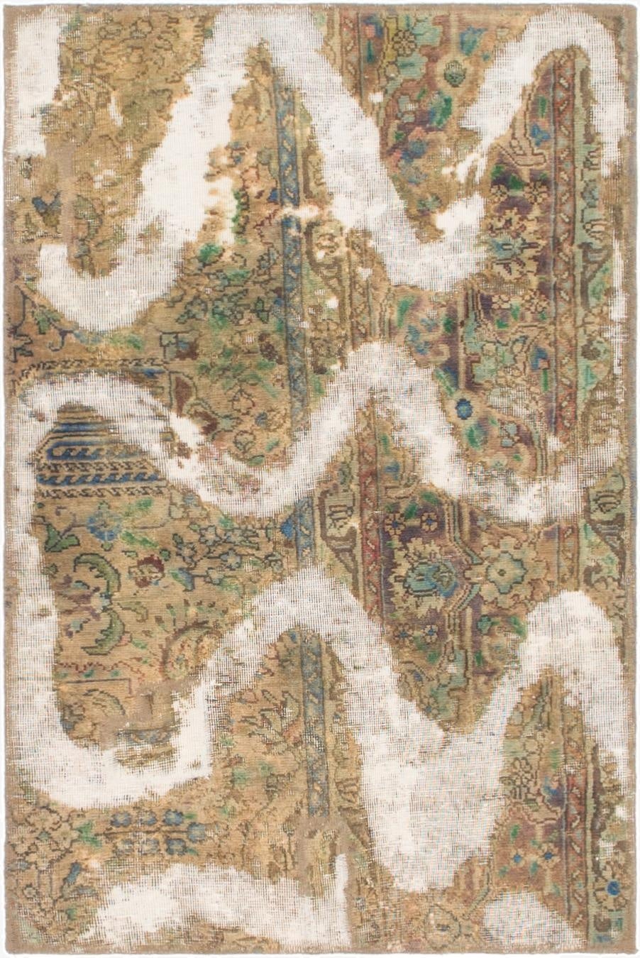  2' 6 x 4'  Hand Knotted Ultra Vintage Persian Wool Rug