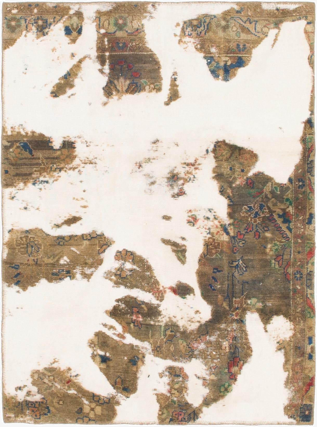  3' 6 x 4' 10  Hand Knotted Ultra Vintage Persian Wool Rug