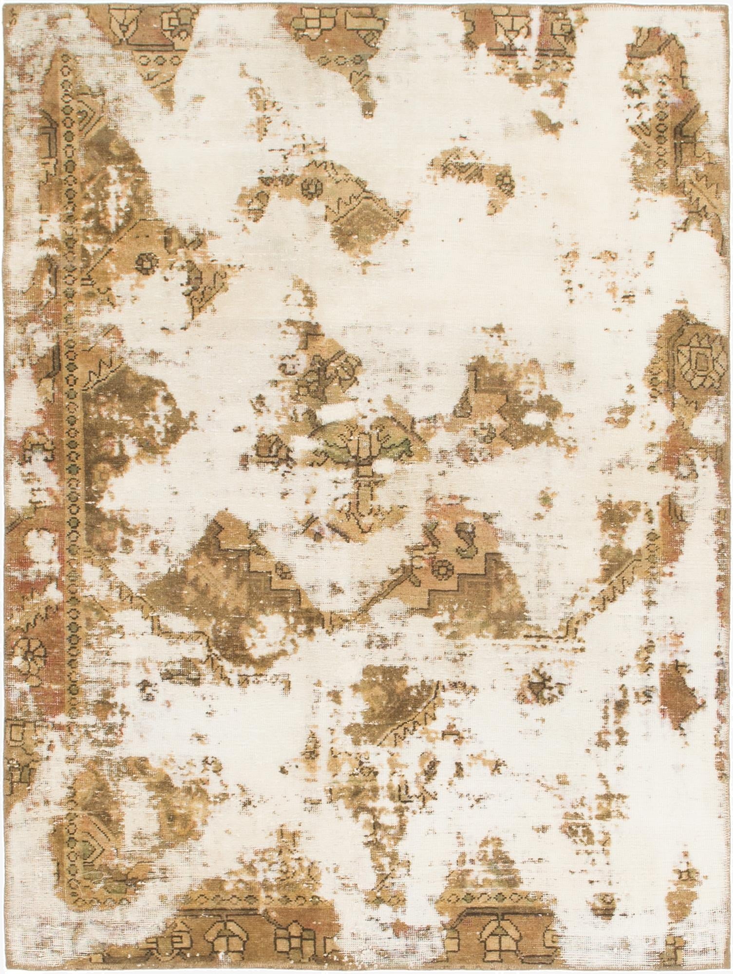  4' 8 x 6' 5  Hand Knotted Ultra Vintage Persian Wool Rug