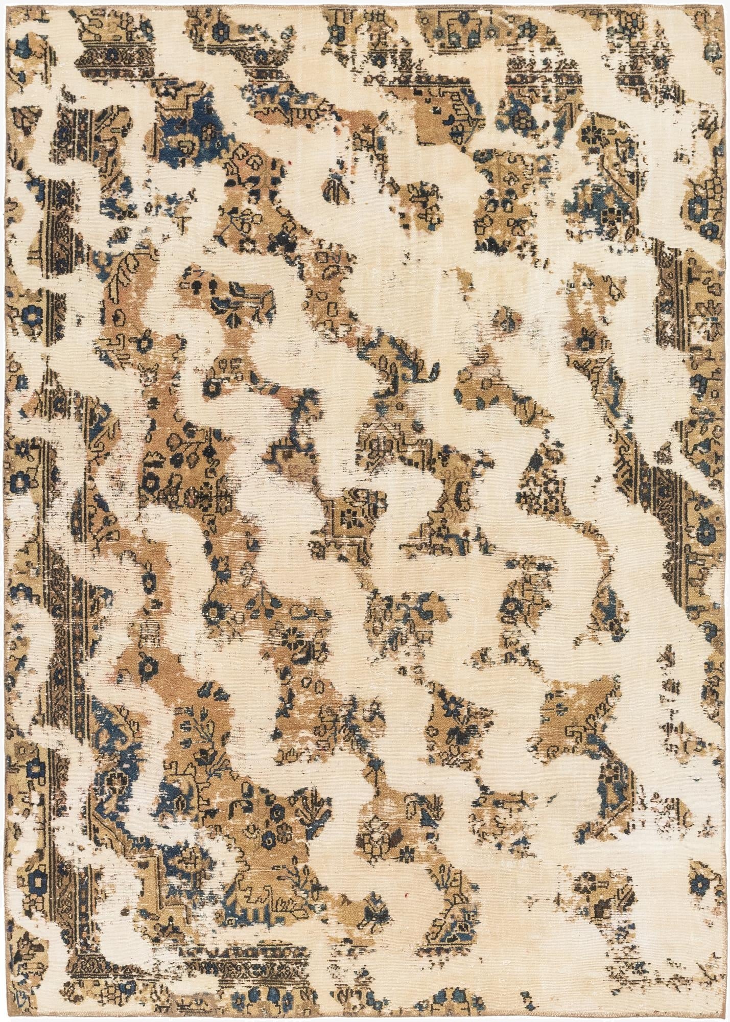  7' x 10' 2  Hand Knotted Ultra Vintage Persian Wool Rug