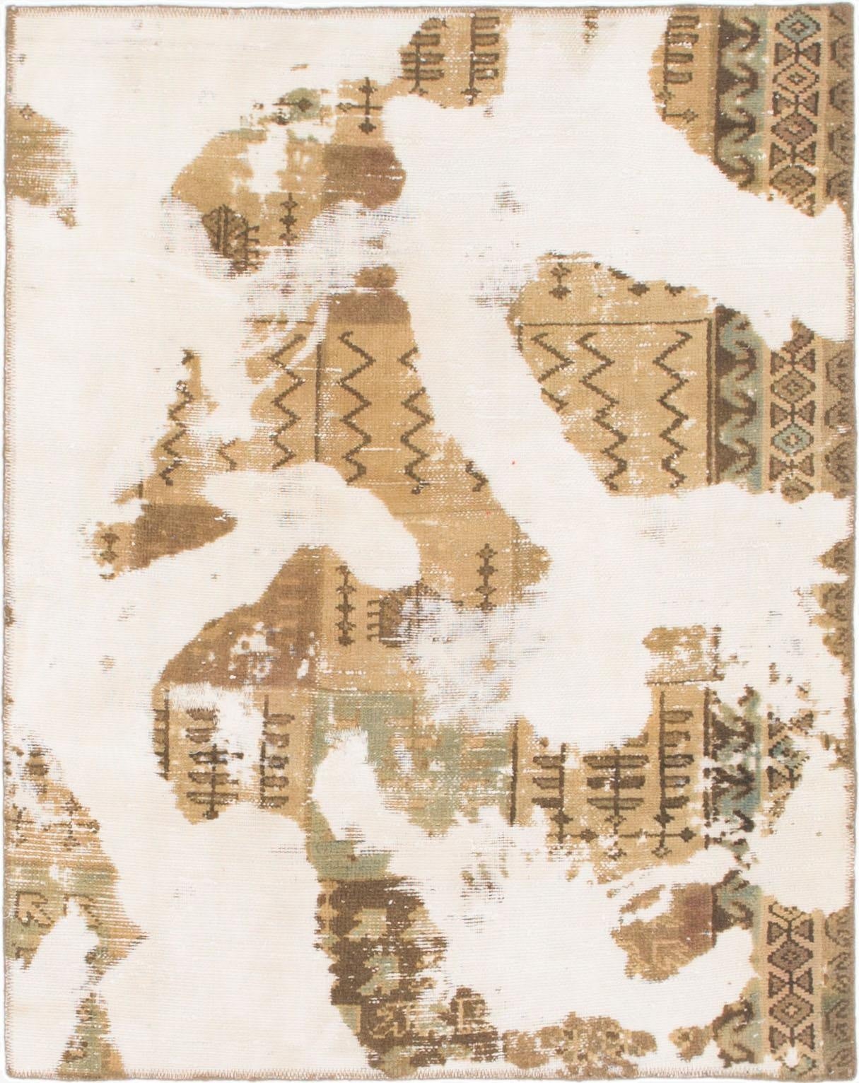  3' 8 x 4' 7  Hand Knotted Ultra Vintage Persian Wool Rug