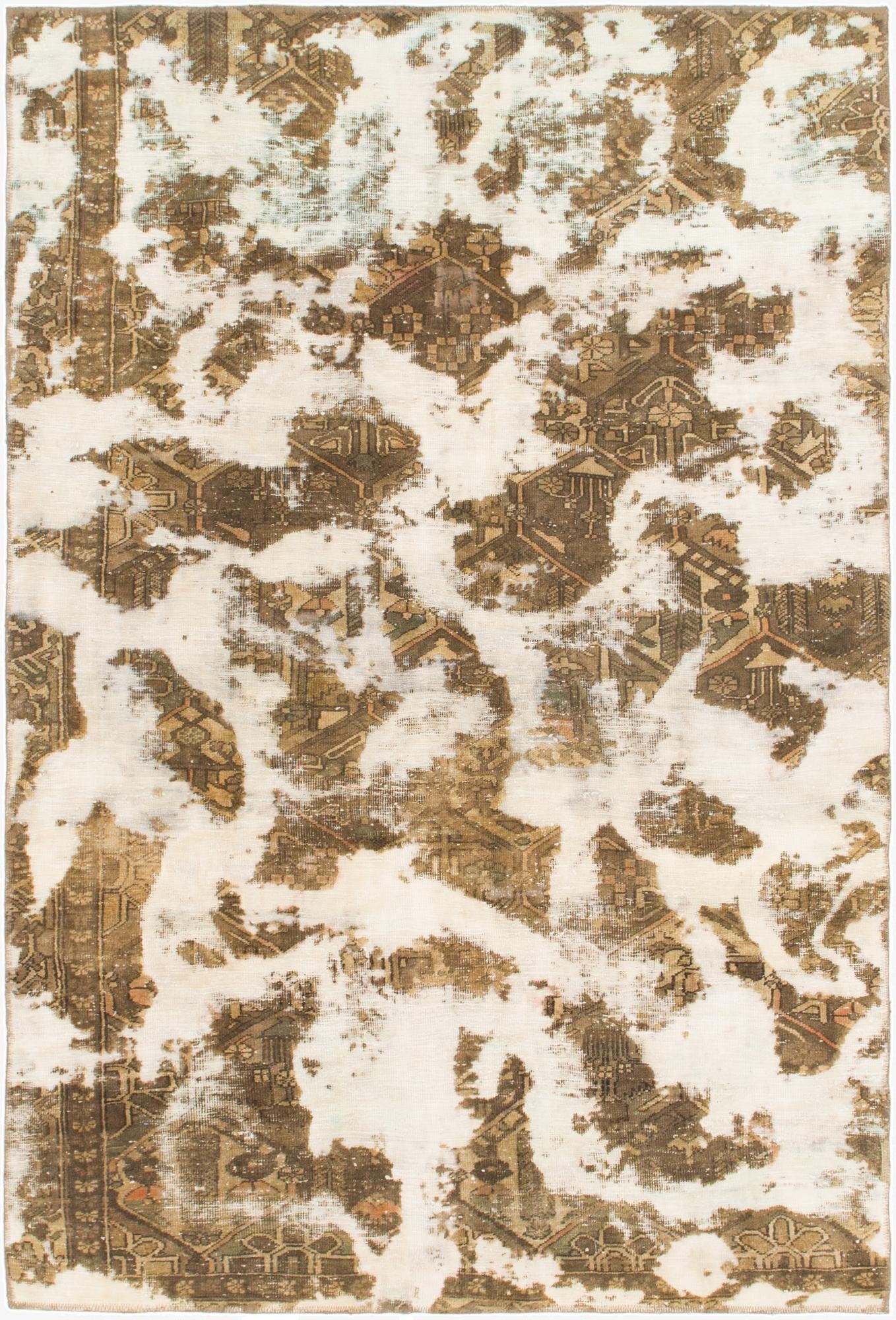  5' 8 x 8' 6  Hand Knotted Ultra Vintage Persian Wool Rug