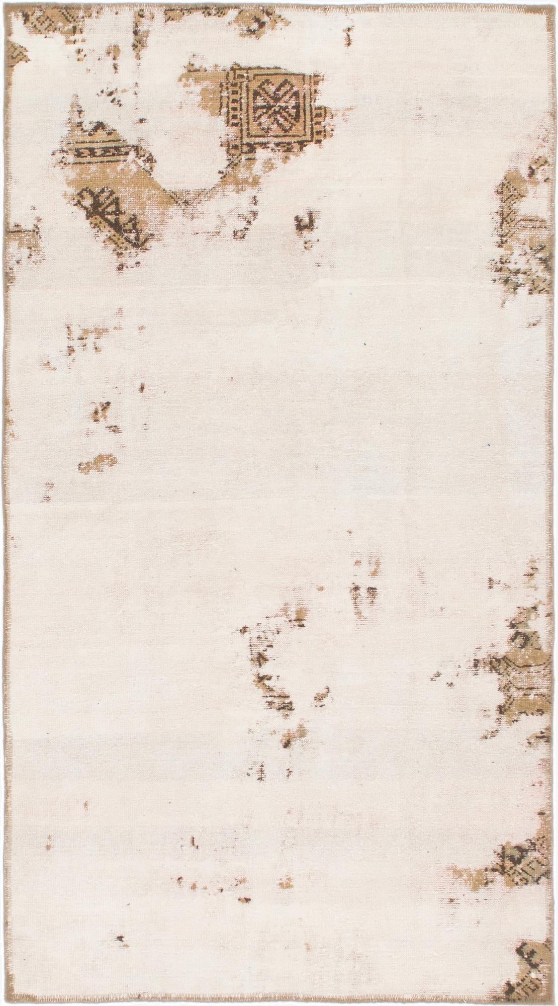  3' 7 x 6' 6  Hand Knotted Ultra Vintage Persian Wool Rug