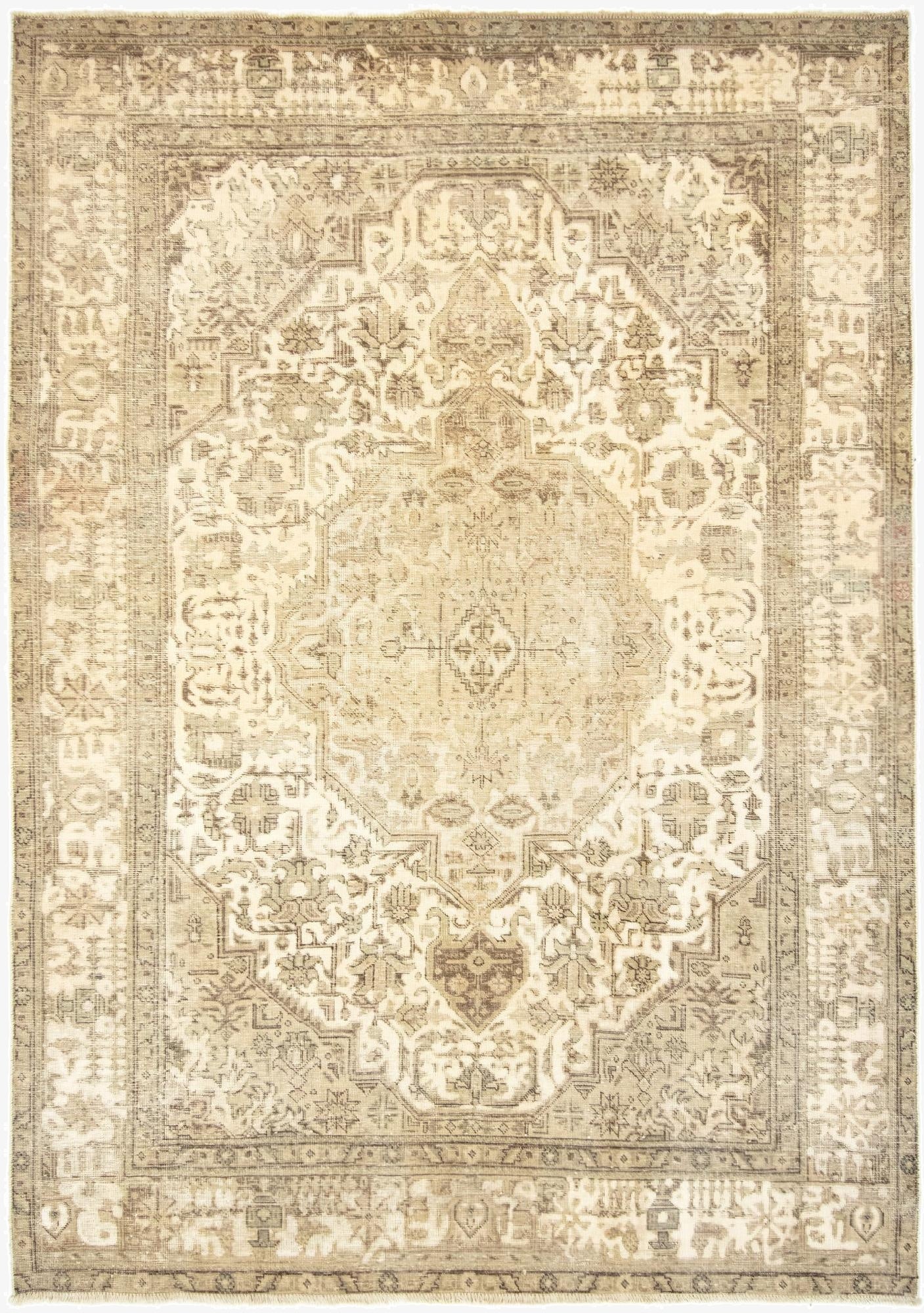  6' 8 x 9' 5  Hand Knotted Vintage Royal Persian Wool Rug