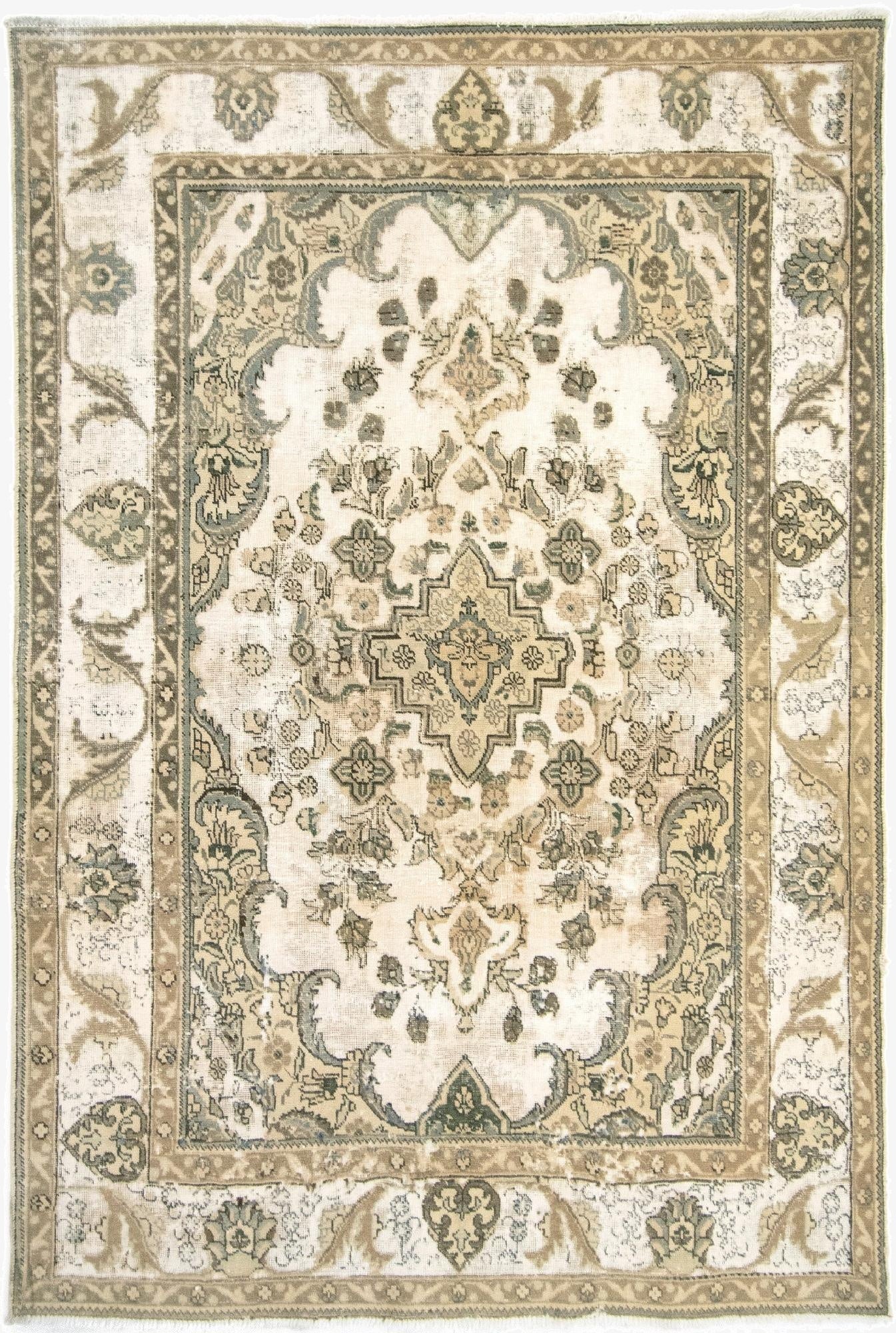  6' 4 x 9' 5  Hand Knotted Vintage Royal Persian Wool Rug