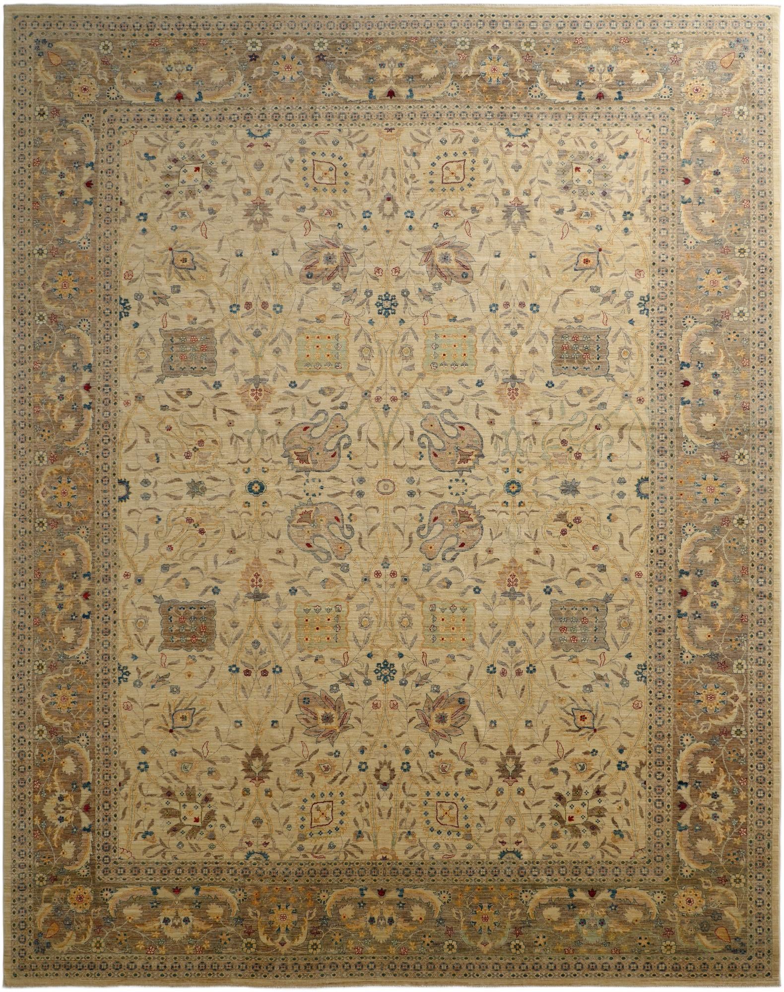  11' 8 x 15' 1  Hand Knotted Ziegler Oriental Rug