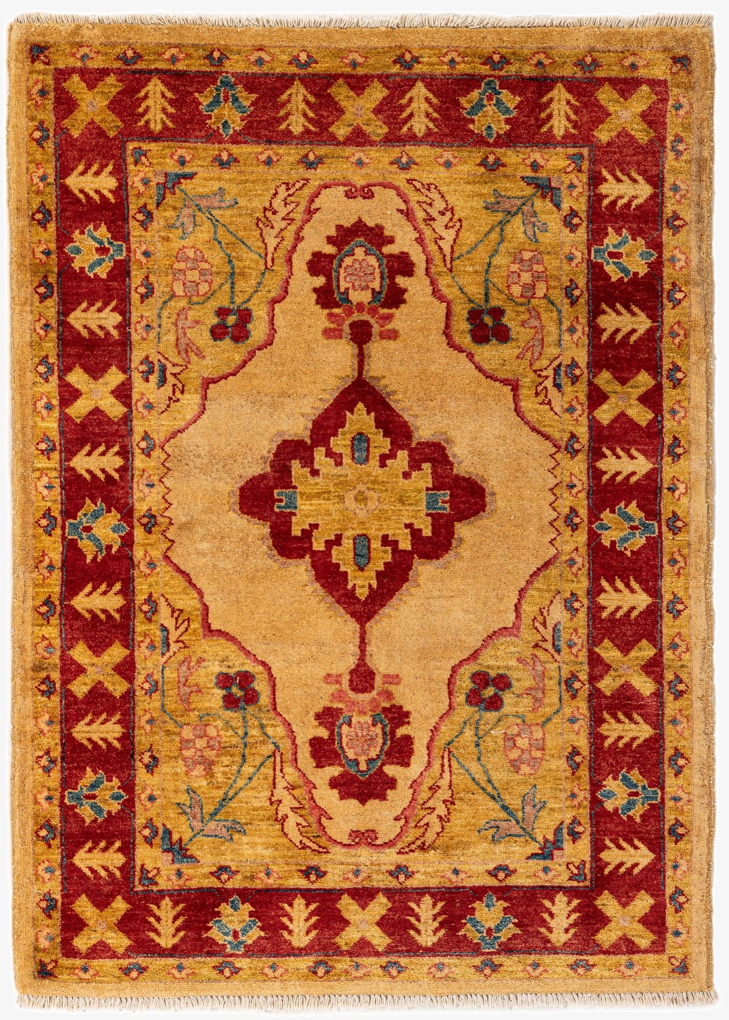  3' 6 x 4' 9  Hand Knotted Ziegler Wool Rug