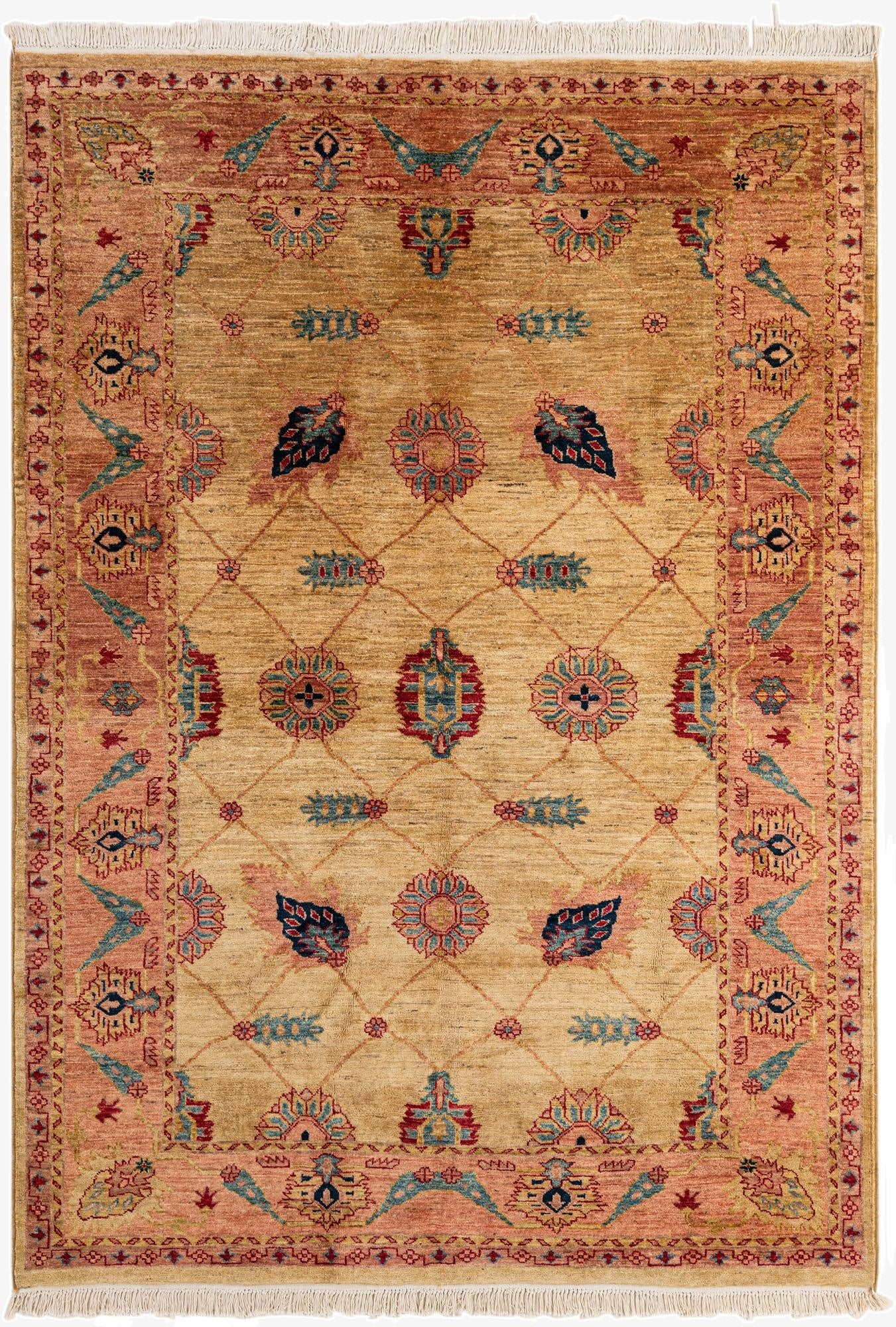  5' 2 x 7' 4  Hand Knotted Ziegler Wool Rug