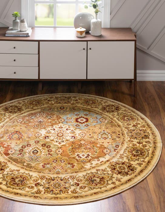 Blue 6' x 6' Angelica Round Rug | Rugs.com