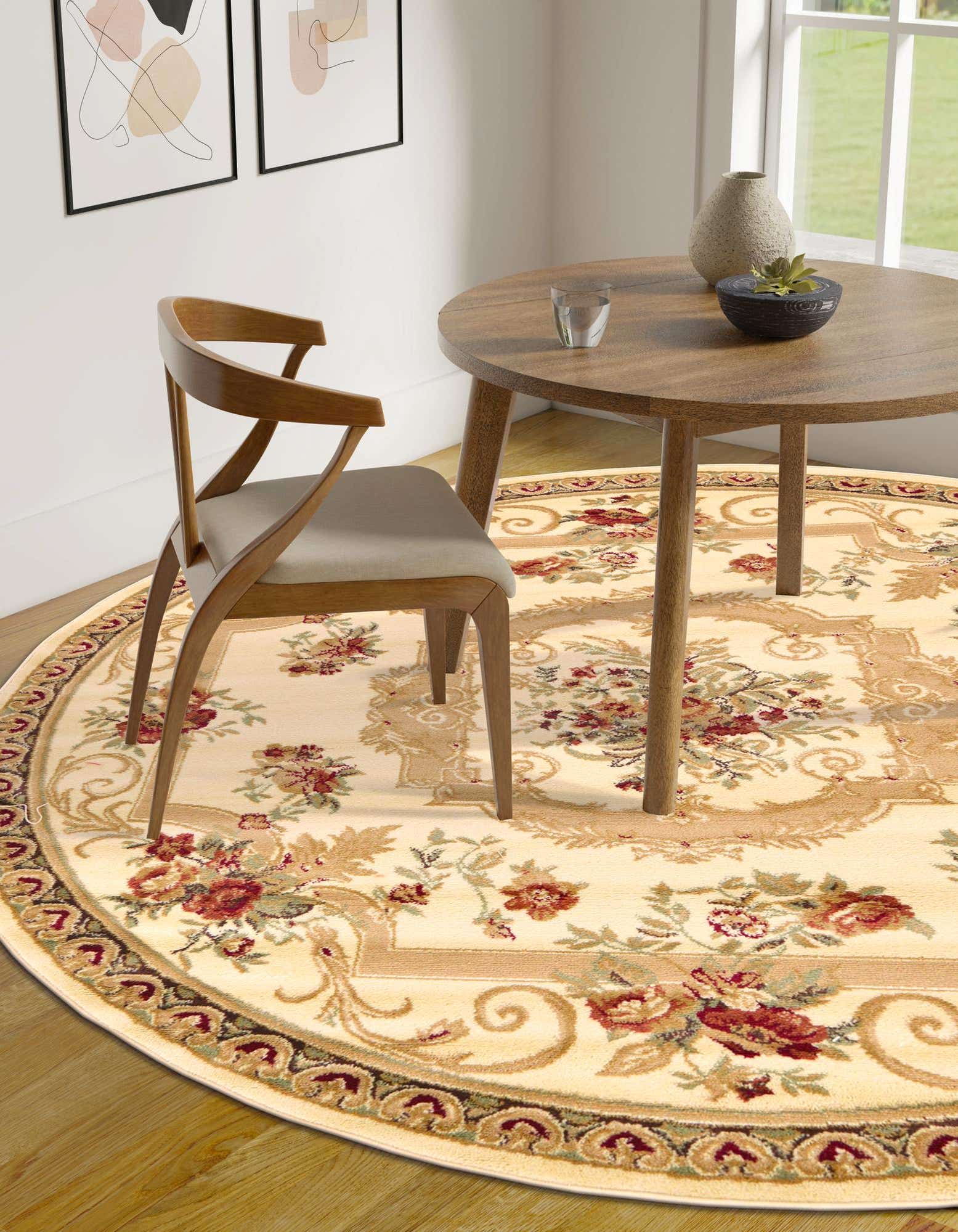 Cream 10' x 10' Chateau Round Rug | Rugs.com