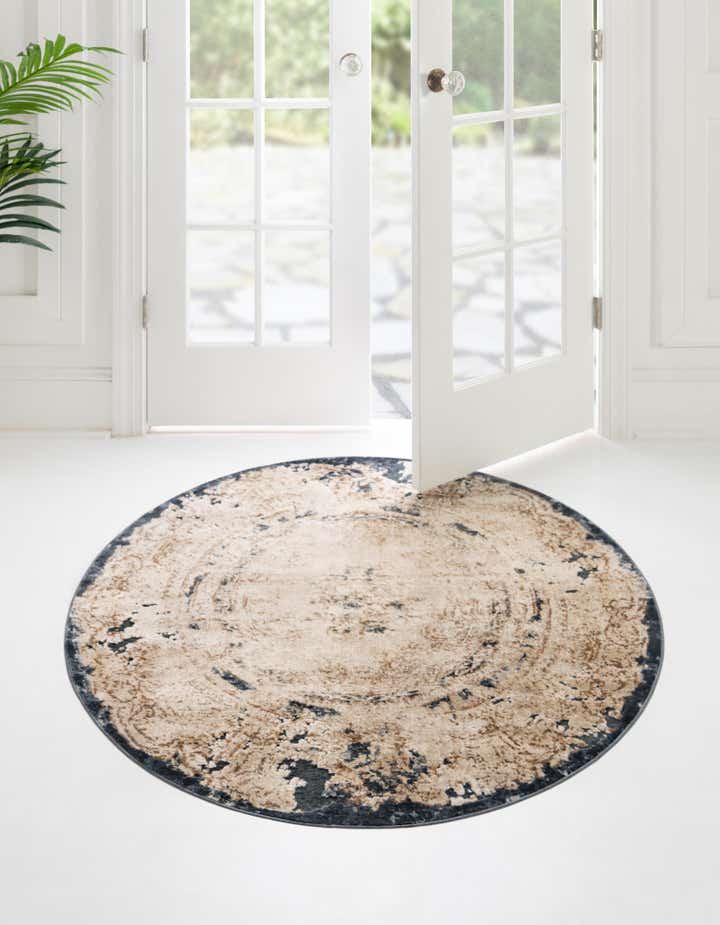 Cream 8' x 8' Eliza Round Rug | Rugs.com