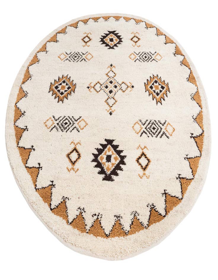 Detail image of  6' 6 x 6' 6  Hand Knotted Moroccan Wool Round Rug