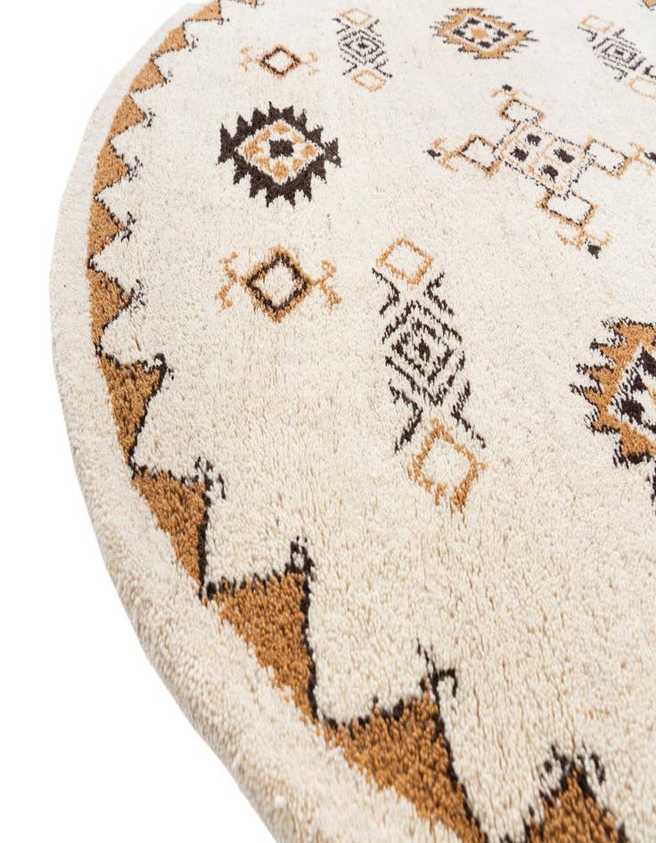 Detail image of  6' 6 x 6' 6  Hand Knotted Moroccan Wool Round Rug