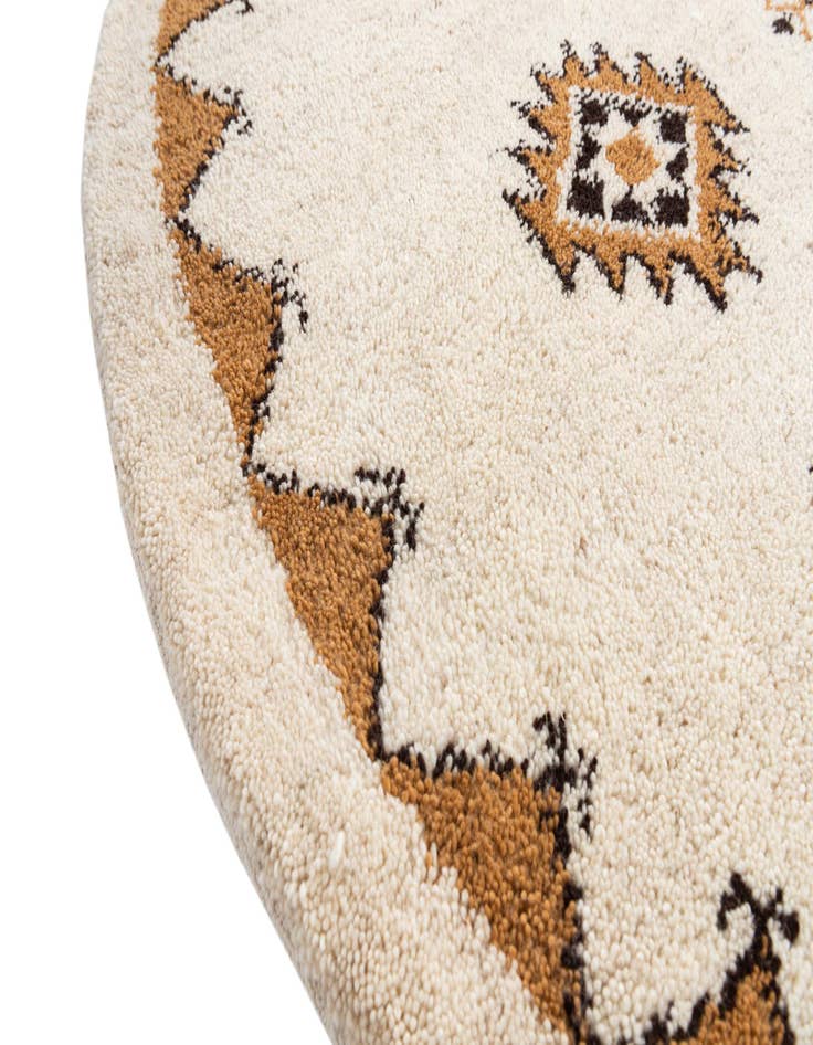 Detail image of  6' 6 x 6' 6  Hand Knotted Moroccan Wool Round Rug