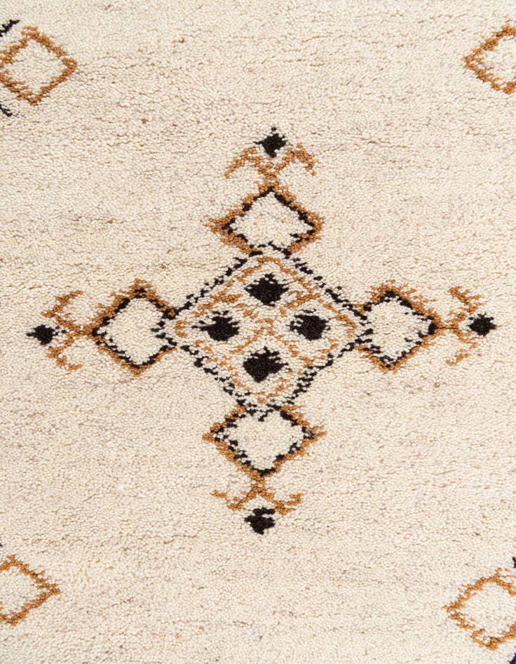 Detail image of  6' 6 x 6' 6  Hand Knotted Moroccan Wool Round Rug