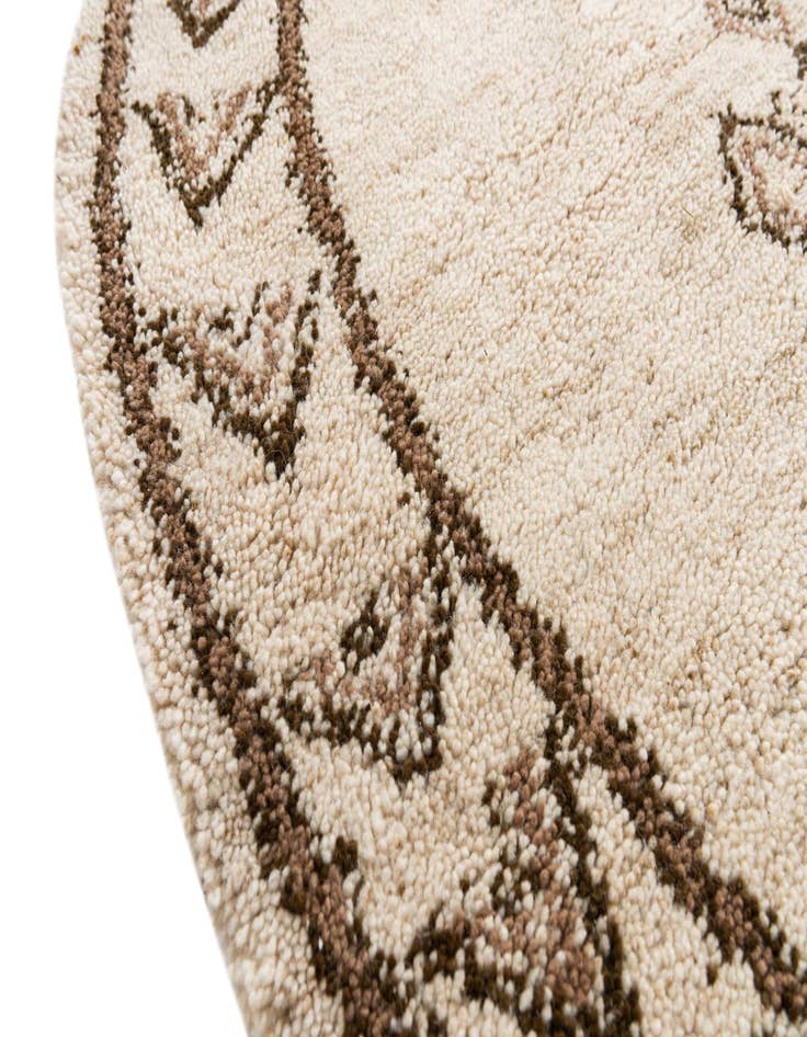 Detail image of  6' 6 x 6' 10  Hand Knotted Moroccan Wool Round Rug