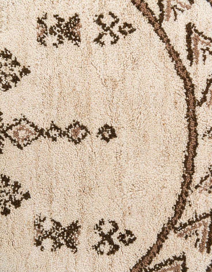 Detail image of  6' 6 x 6' 10  Hand Knotted Moroccan Wool Round Rug