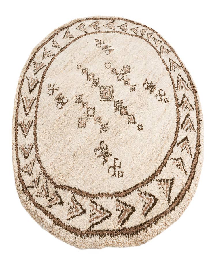 Detail image of  6' 3 x 6' 4  Hand Knotted Moroccan Wool Round Rug