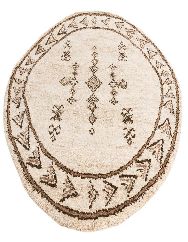 Detail image of  6' 3 x 6' 4  Hand Knotted Moroccan Wool Round Rug