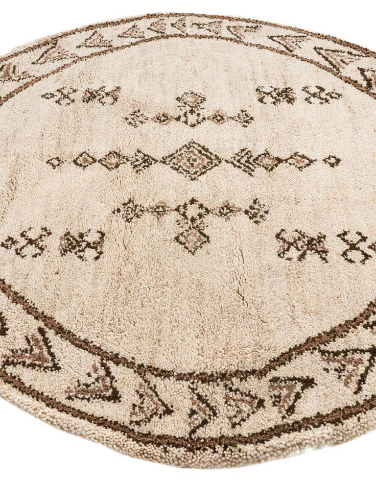 Detail image of  6' 3 x 6' 4  Hand Knotted Moroccan Wool Round Rug