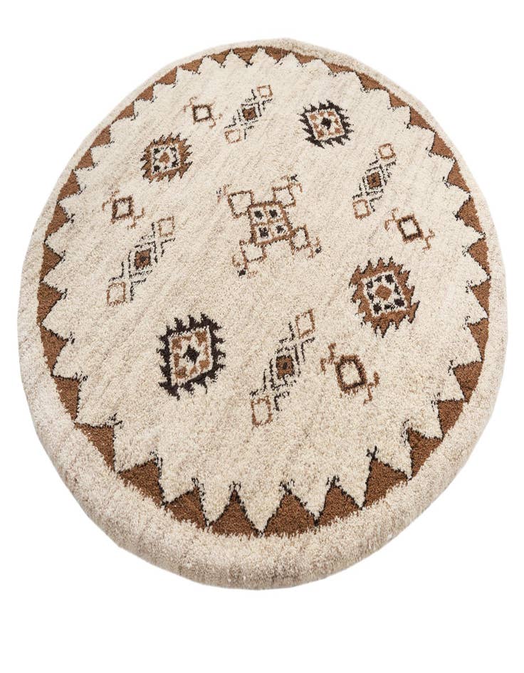 Detail image of  6' 5 x 6' 6  Hand Knotted Moroccan Wool Round Rug