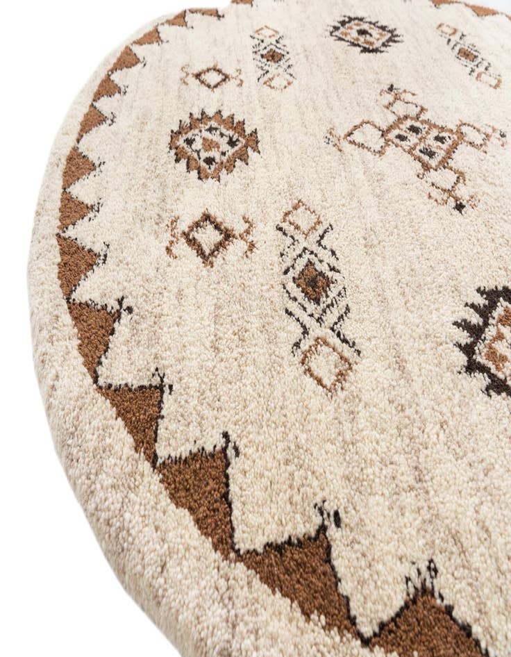 Detail image of  6' 5 x 6' 6  Hand Knotted Moroccan Wool Round Rug