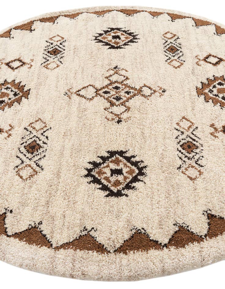 Detail image of  6' 5 x 6' 6  Hand Knotted Moroccan Wool Round Rug