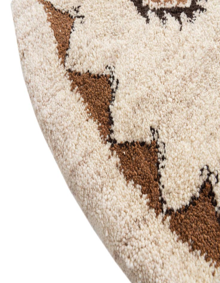 Detail image of  6' 5 x 6' 6  Hand Knotted Moroccan Wool Round Rug