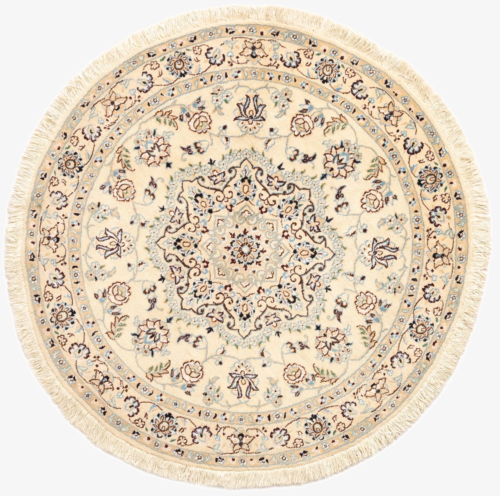  3' 7 x 3' 7 Nain Wool Round Rug