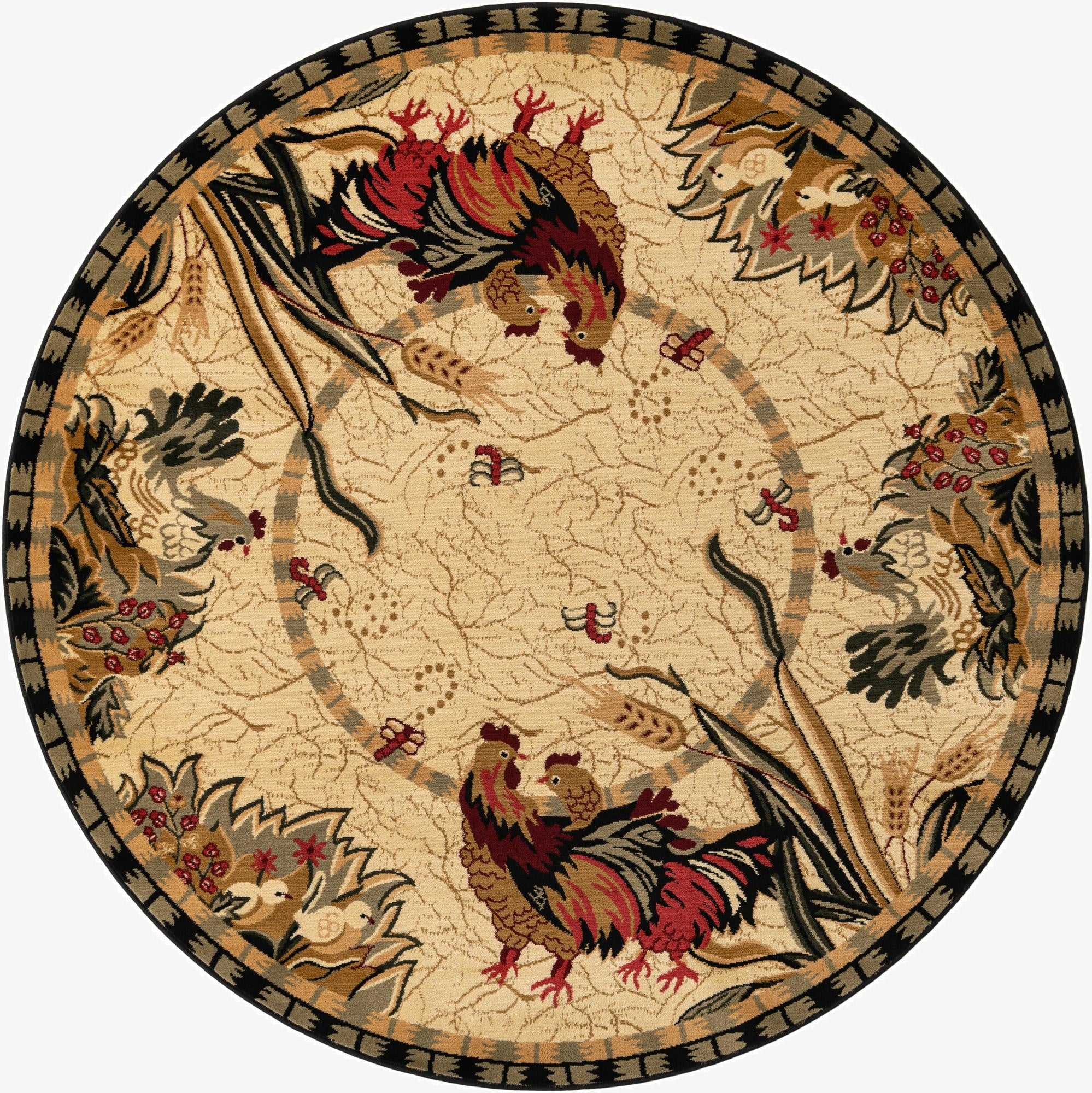  7' x 7' Pastoral Round Rug