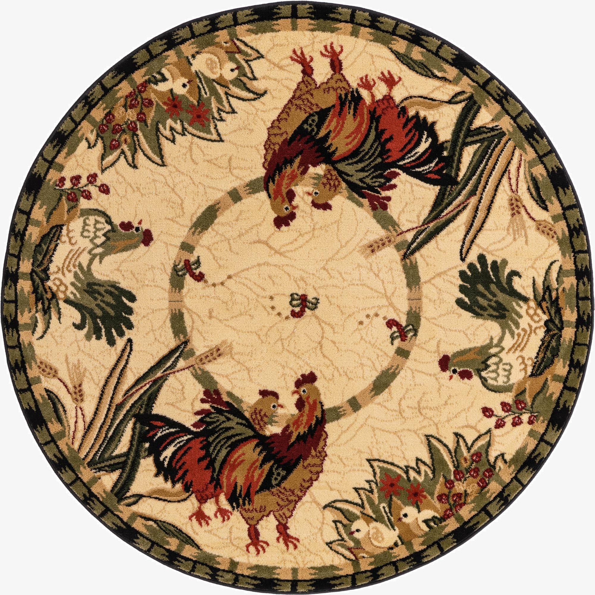  3' x 3' Pastoral Round Rug