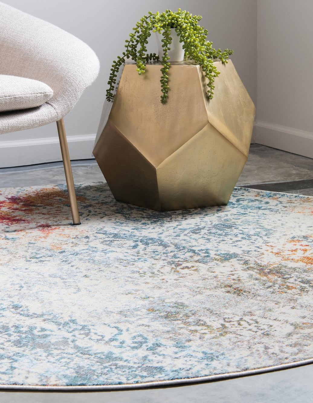 Cream 8' 4 x 8' 4 Arlo Santiago Round Rug | Rugs.com