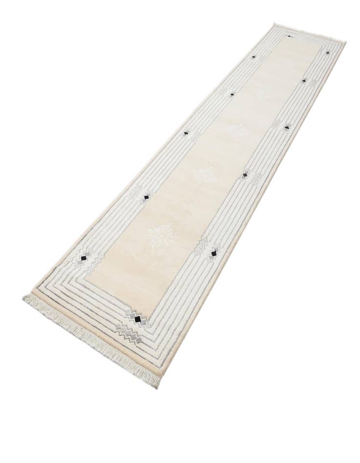 Detail image of  2' 7 x 13'  Hand Knotted Darya Wool Runner Rug