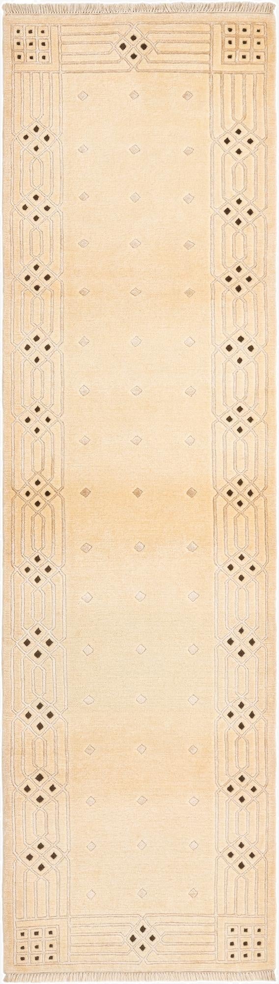  2' 8 x 9' 8  Hand Knotted Darya Wool Runner Rug