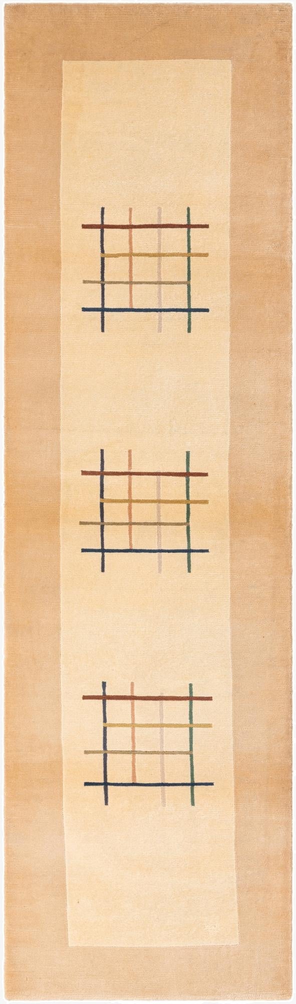  2' 7 x 9'  Hand Knotted Darya Wool Runner Rug