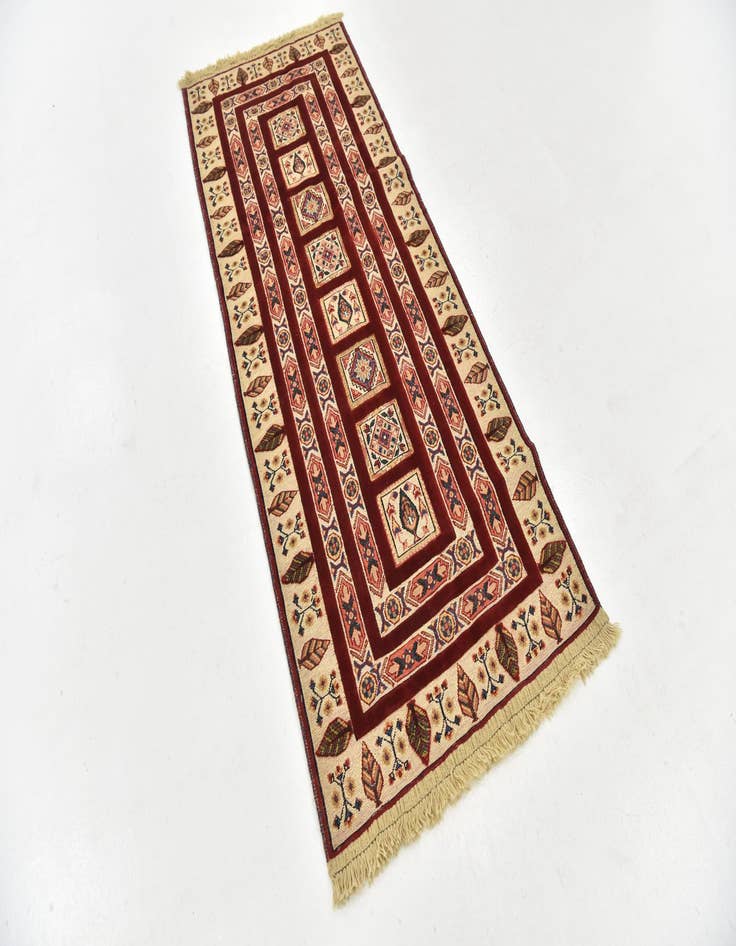 Detail image of 2' 9 x 6' 9 Hand Knotted Ghoochan Persian Wool Runner Rug